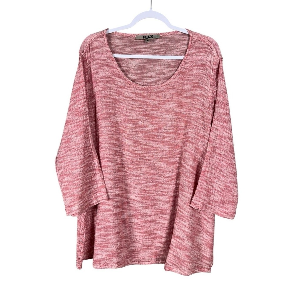 Flax Linen Pink Heather Tunic Top Medium Oversized Lagenlook Minimalist Bohemian